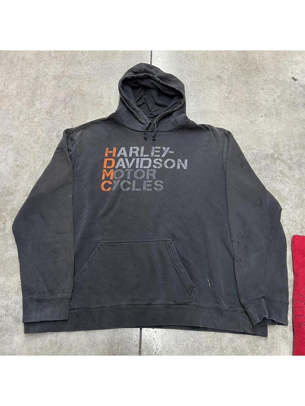 vintage harley davidson motorcycles faded black hoodie size xxl